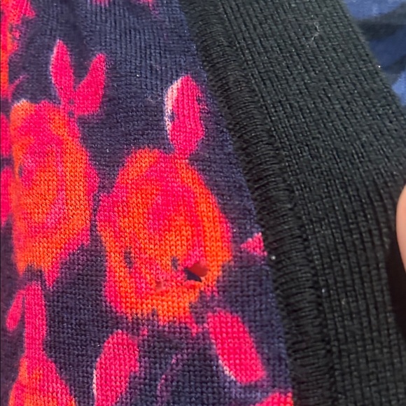 Tory Burch Black and Red Floral Cardigan - Picture 4 of 13